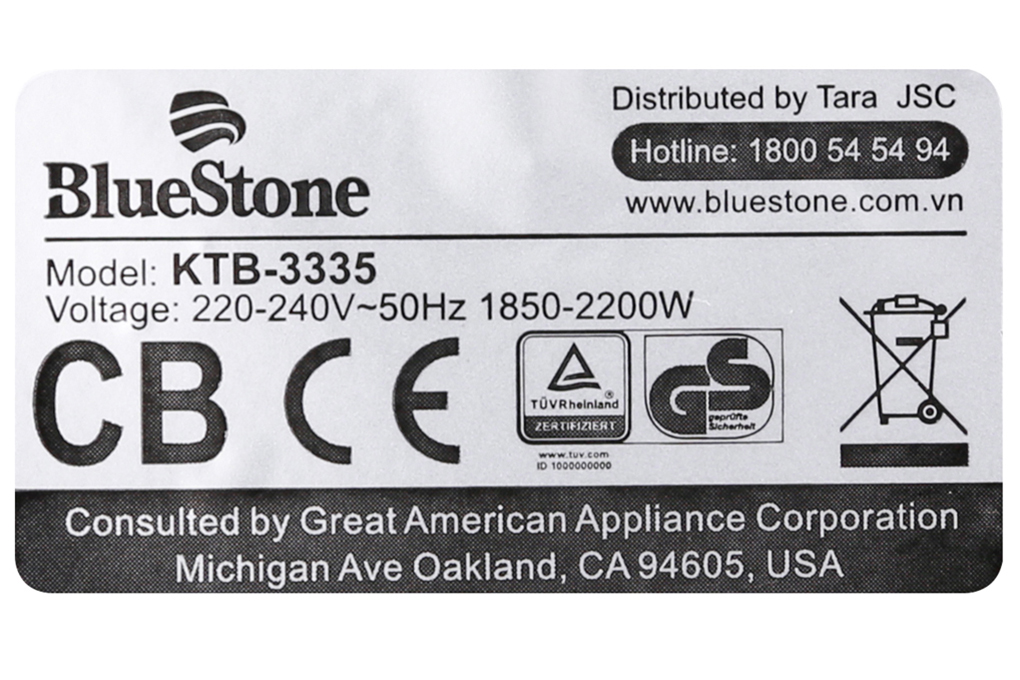 Ấm Đun Siêu Tốc Bluestone KTB-3335 - Hàng chính hãng