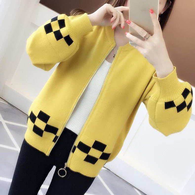 Áo cardigan len nữ dáng ngắn phong cách Hàn Quốc khóa kéo, chất len mềm mại S0091