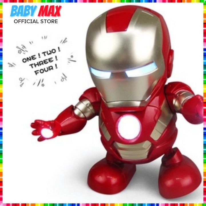 Iron man robot nhảy múa phát sáng theo nhạc giải trí cho bé đồ chơi trẻ em