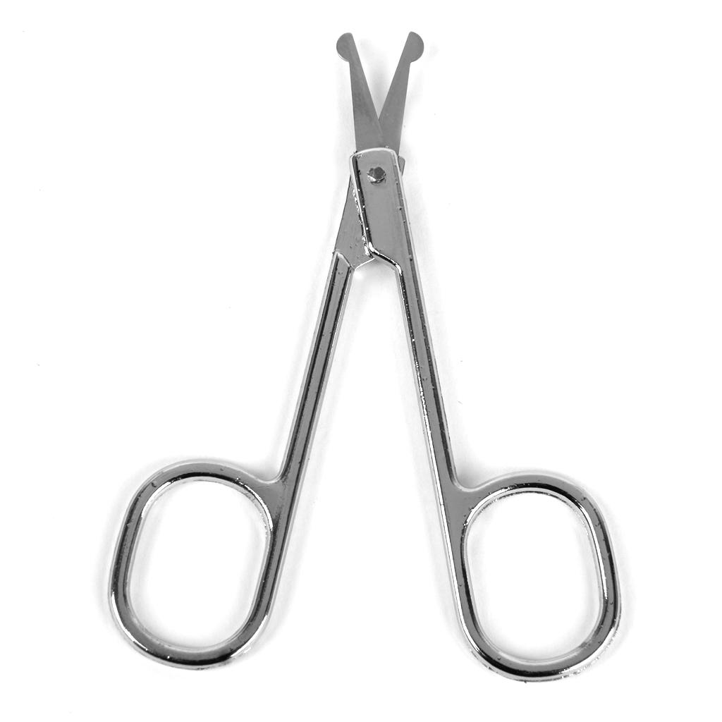 Mini Straight Mustache Nose Hair Remover Scissor Trimmer Safety Round Tip