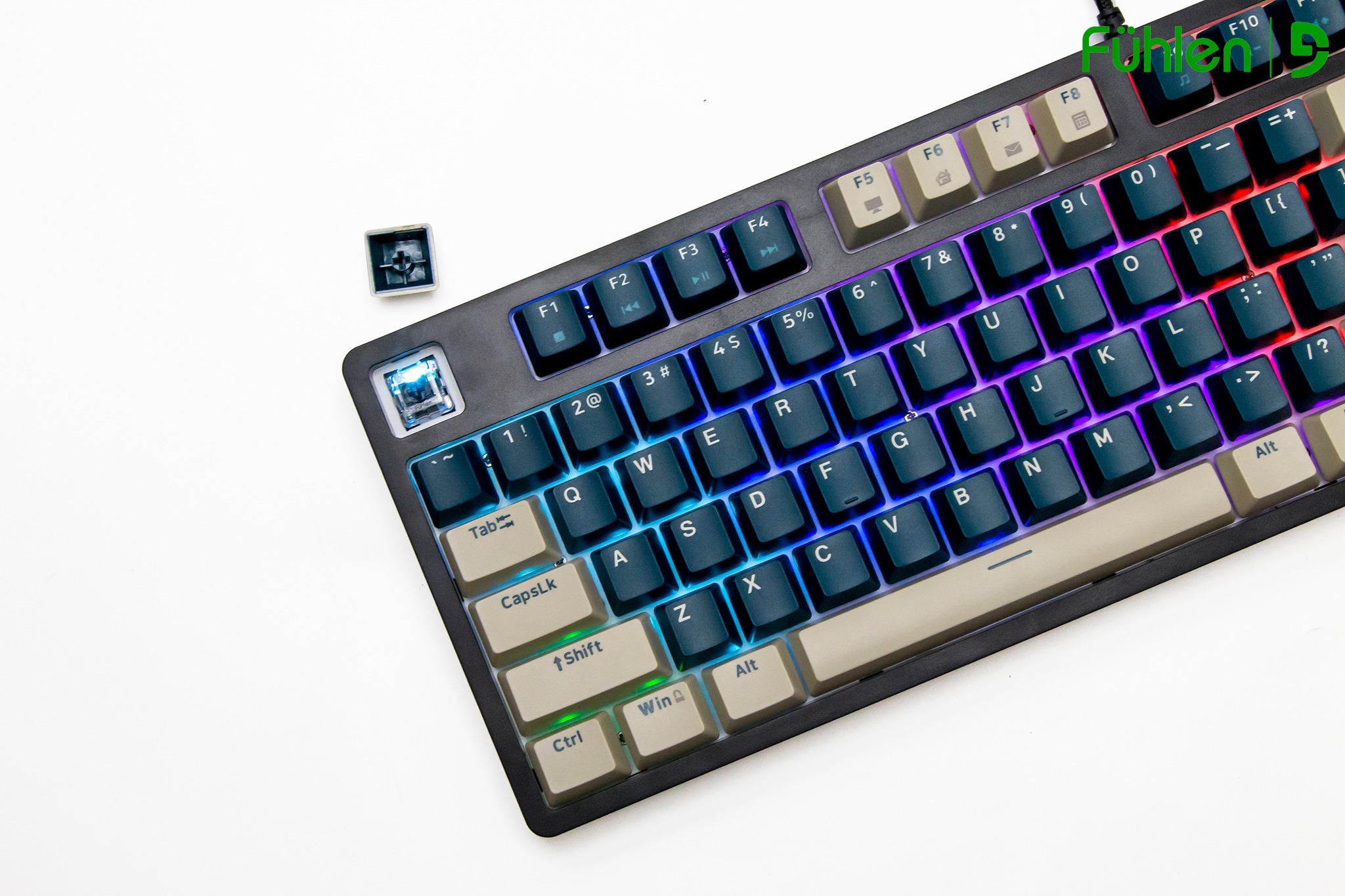 Bàn phím quang cơ Gaming Fuhlen CYBER Led Rainbow 16 chế độ, bảo hành 24 tháng- Hàng chính hãng