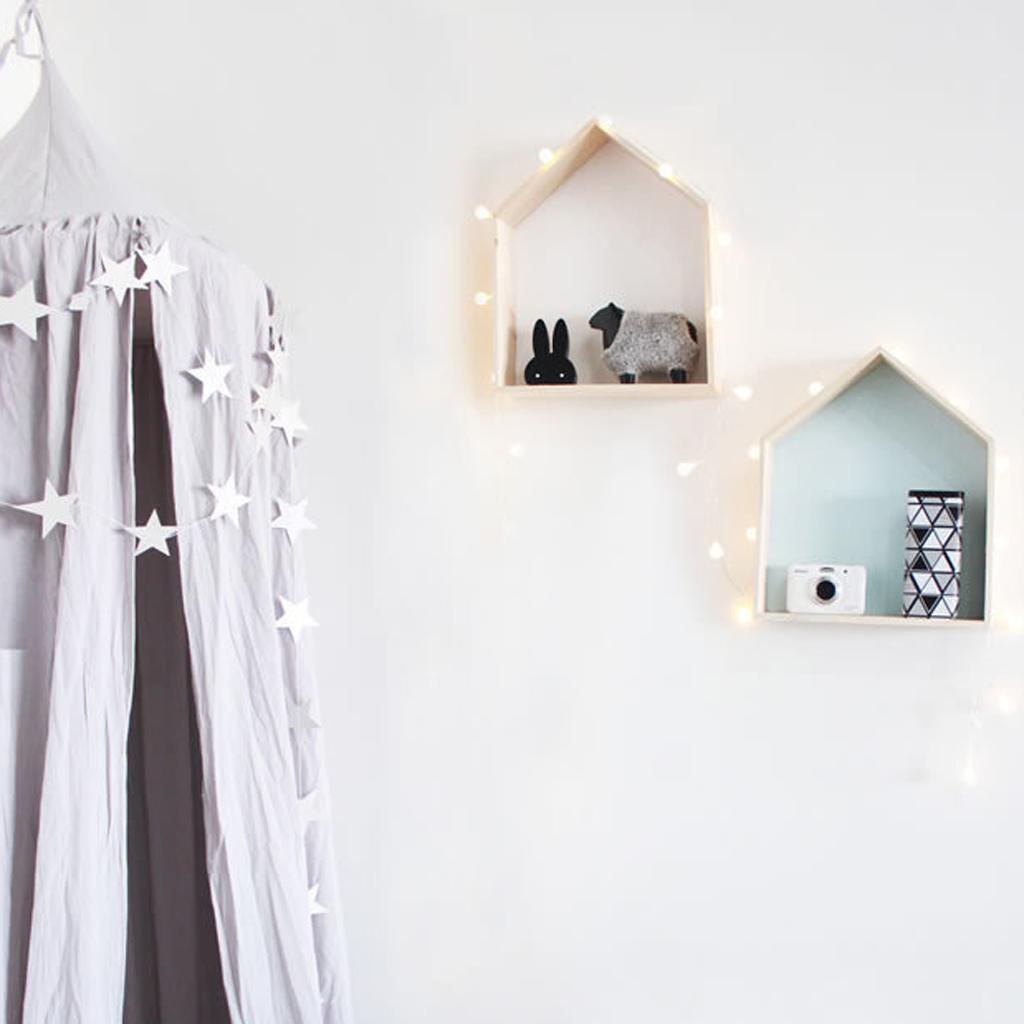 Fantasy Floating Wall Shelf Storage Shelves Hut Shaped Wooden Home Decor