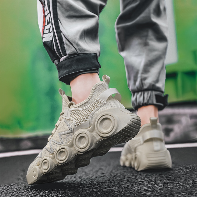 Giày Thể Thao Nam GEMI - Giày Sneaker Màu Kaki - Đen, Giày Thể Thao Phù Hợp Mọi Lứa Tuổi, Ôm Chân - G5125
