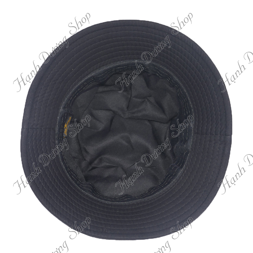 Mũ bucket tai bèo nam thêu chữ tàu độc đáo, vành rộng 6.5cm chống nắng tốt, vải kaki 2 lớp - Hạnh Dương