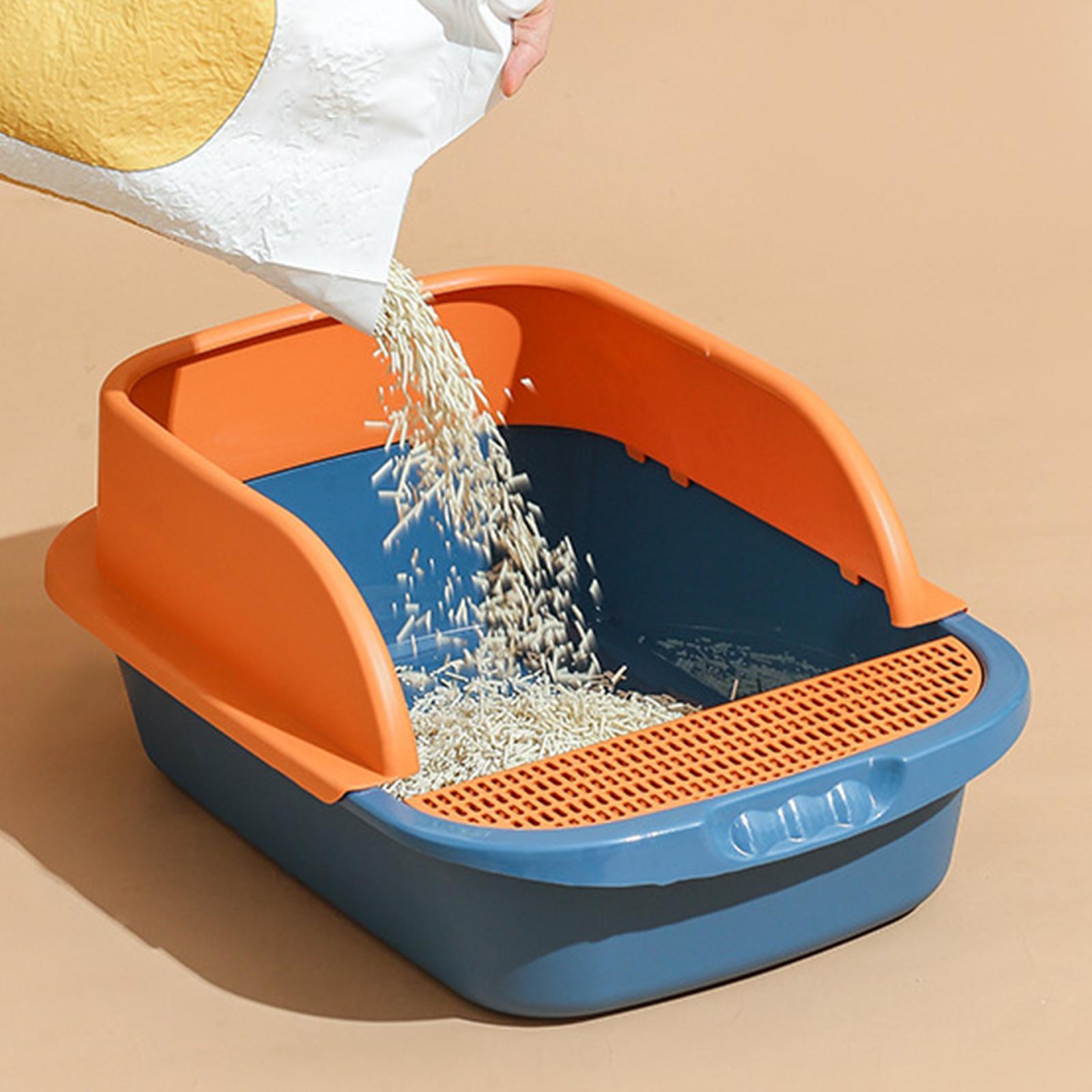 Pet Litter Tray Sand Box Container Open Top Bedpan Cat Litter Box with