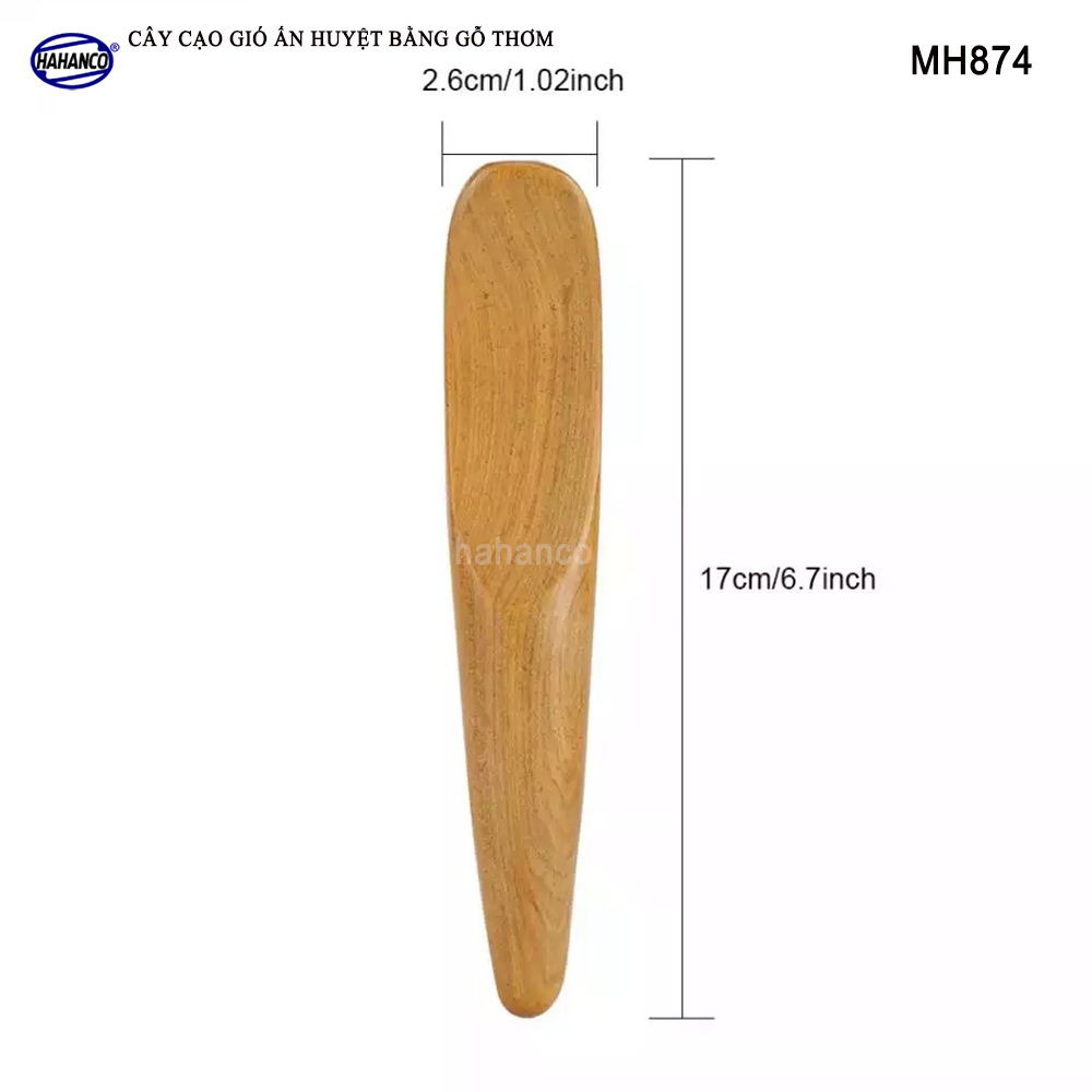 COMBO 2 Cây Cạo Gió Day ấn huyệt bằng gỗ thơm - Giúp đả thông kinh mạch và lưu thông khí huyết
