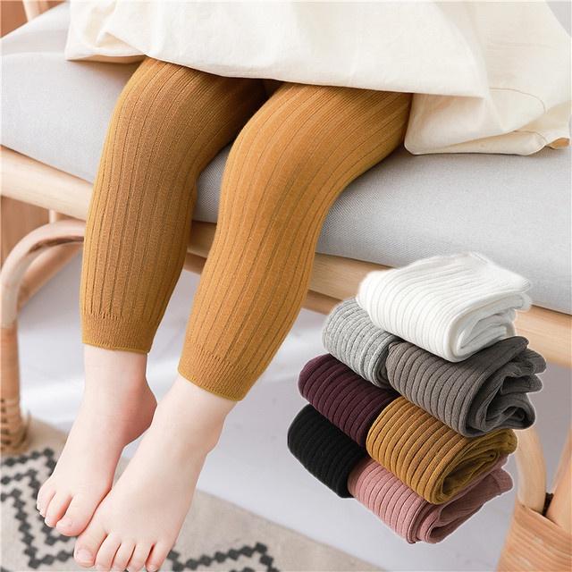 Quần leggings len không bàn thu đông trơn màu cho bé gái size từ 9 tháng đến 3 tuổi