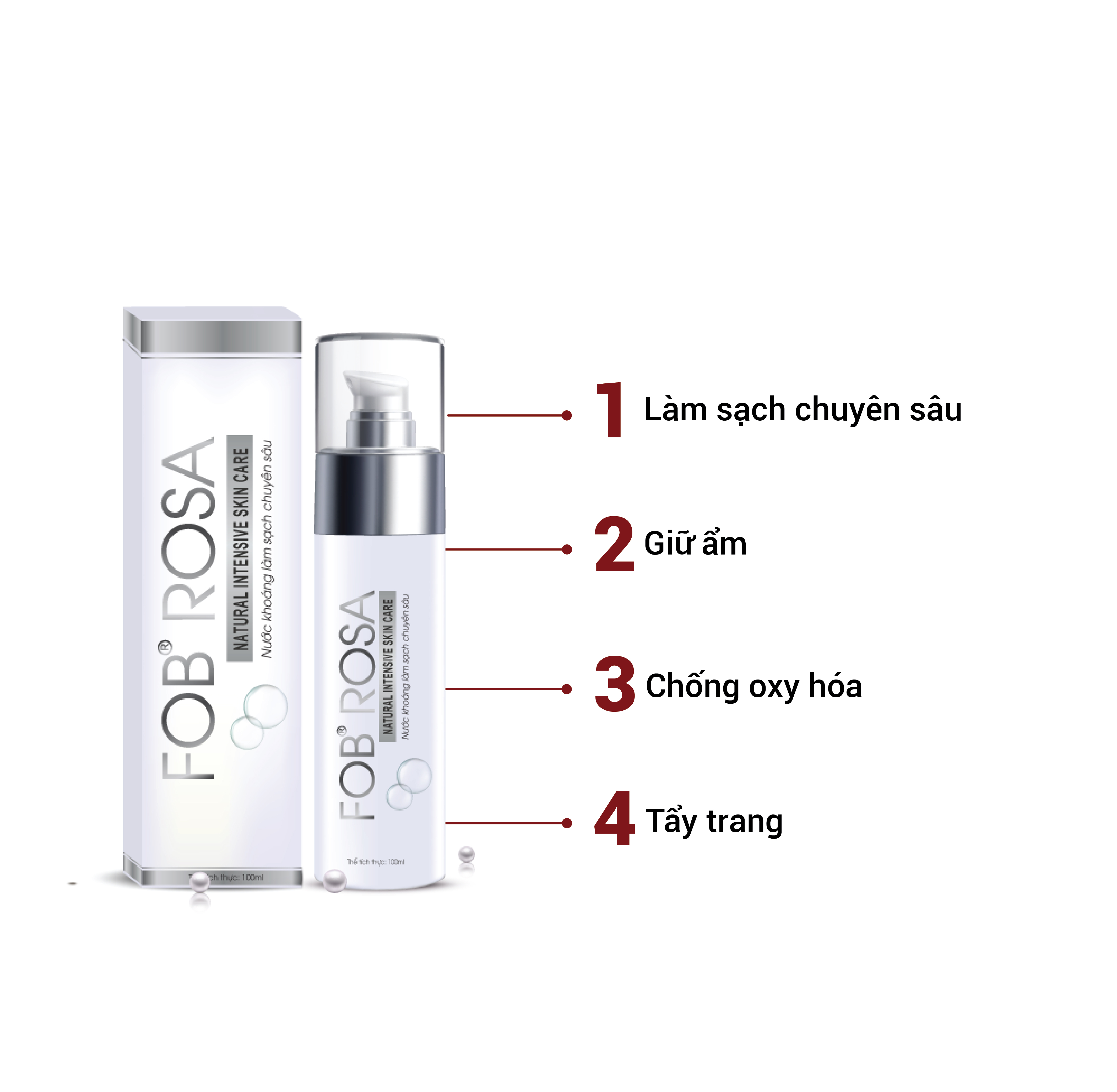 Nước khoáng làm sạch chuyên sâu cho mọi loại da - FOB ROSA