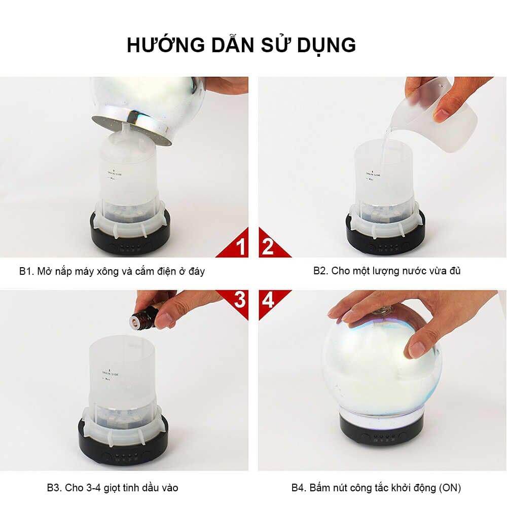 Máy Khuếch Tán Tinh Dầu Oilmart Quả Cầu Neon - 10W 200ml