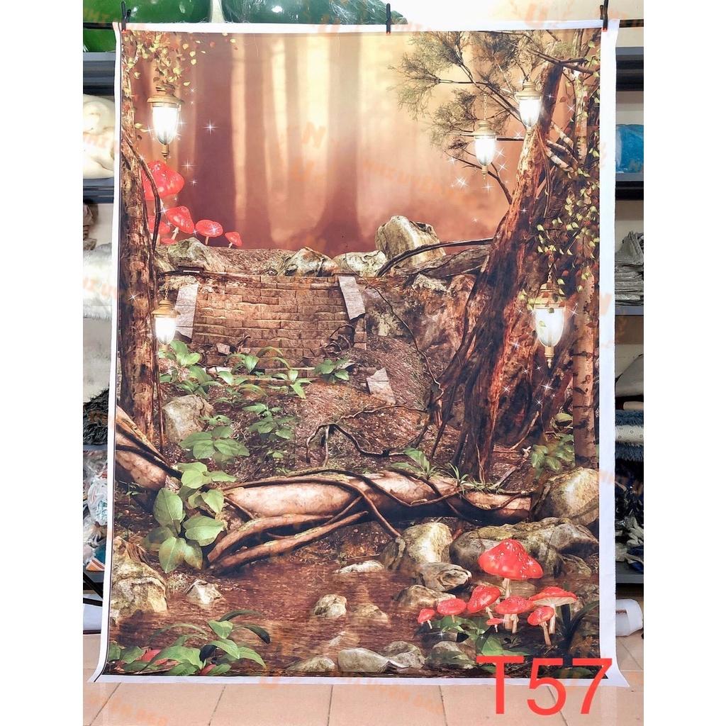 Tranh vải decor / Thảm vải treo tường / Thảm vải chụp ảnh rừng cổ tích / Chụp ảnh thiên nhiên