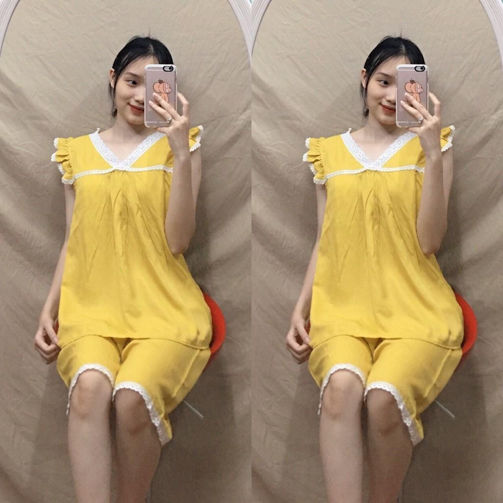 Bộ bầu mặc nhà vải lụa băng trơn siêu mát Freesize dưới 68kg - Tổng kho