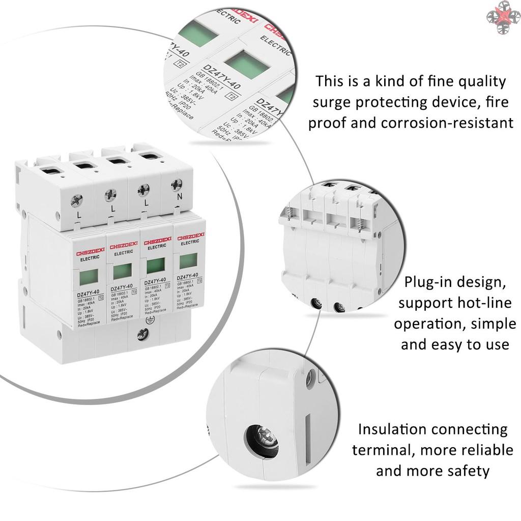 Thiết Bị Bảo Vệ Bộ Sạc Điện Áp Thấp Dz47Y-40Ka 385v Spd 4p