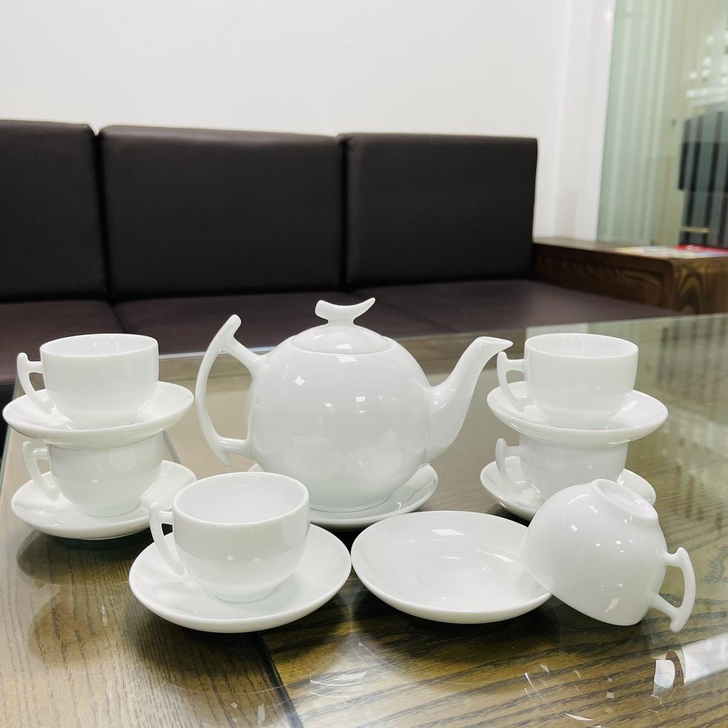 Bưởi Cành - Ấm Trà Đẹp - Bộ Trà Siêu Sang Chảnh - Ấm Chén Bát Tràng Cao Cấp - Bộ Trà Trắng - Vitaminceramics