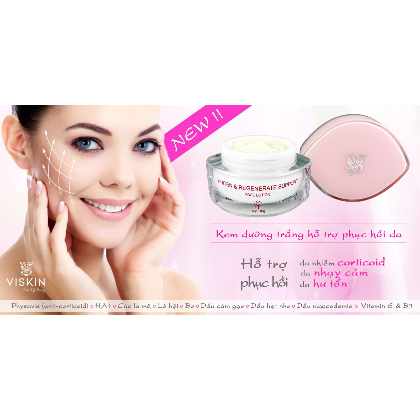 VISKIN WHITEN &amp; REGENERATE SUPPORT FACE LOTION