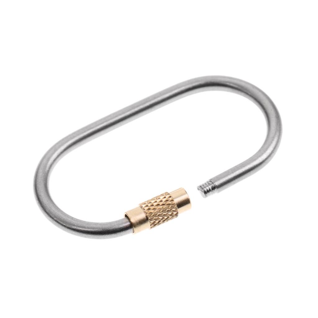 Mini Titanium Alloy Carabiner O Shape Locking Keychain Key Ring Tool