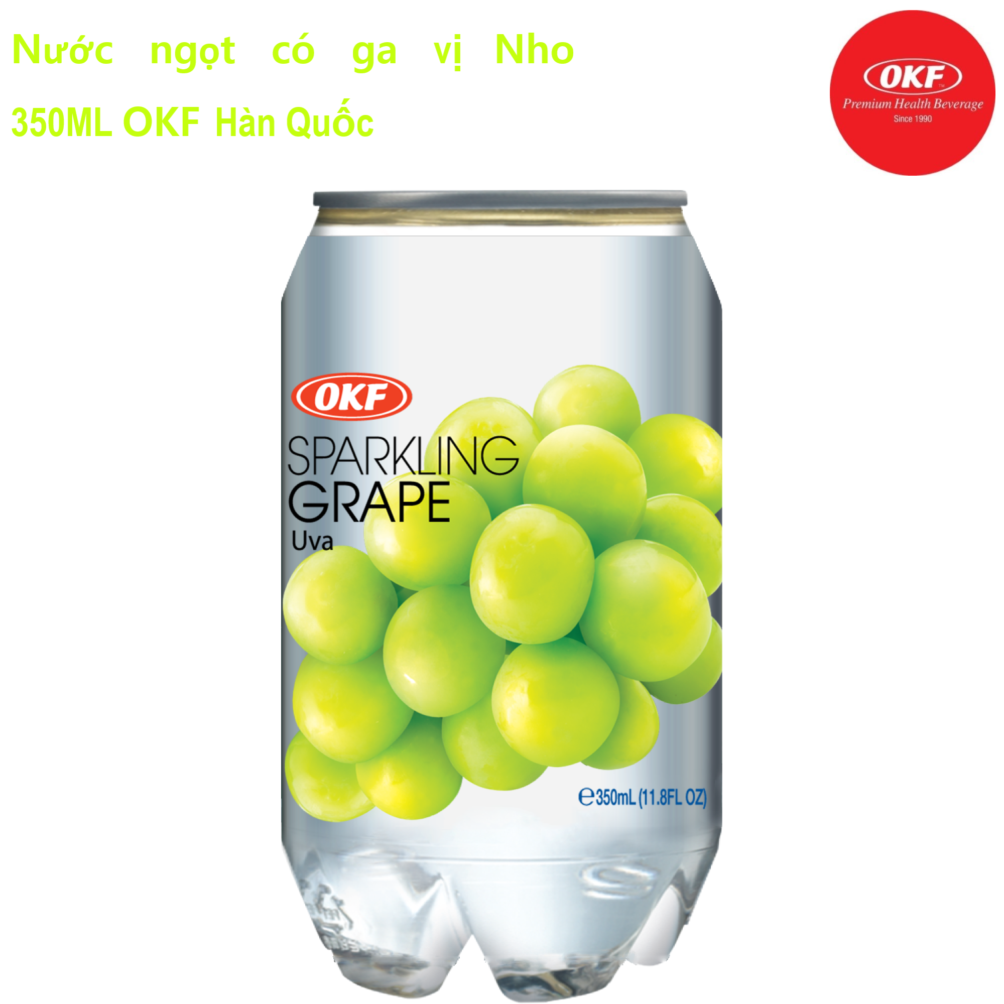 Nước ngọt có ga giải khát vị nho (NƯỚC NHO CÓ GA) OKF Hàn Quốc x 24 lon 350ml