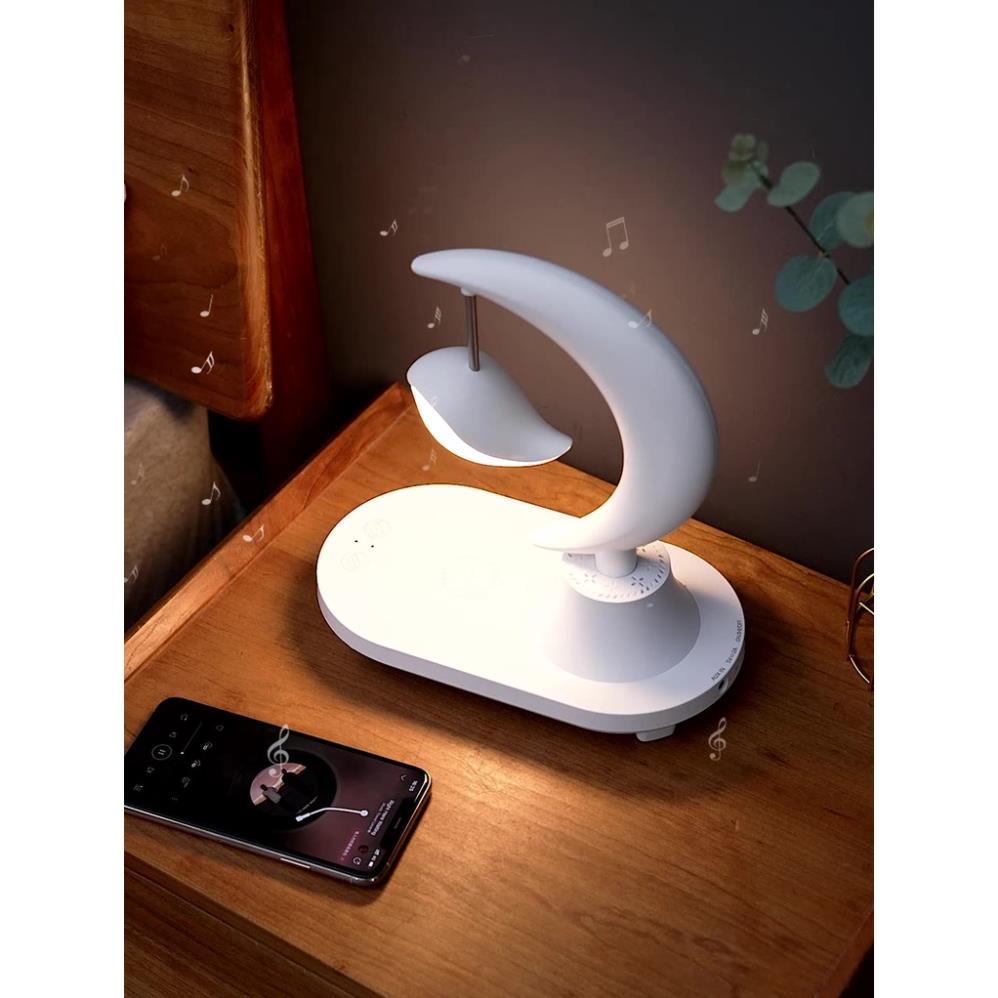 Đèn trang trí phòng ngủ dễ thương DL01 pin sạc kết hợp loa bluetooth và Đế sạc không dây cho điện thoại