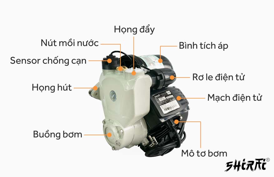 Máy bơm tăng áp điện tử shirai JLm200A