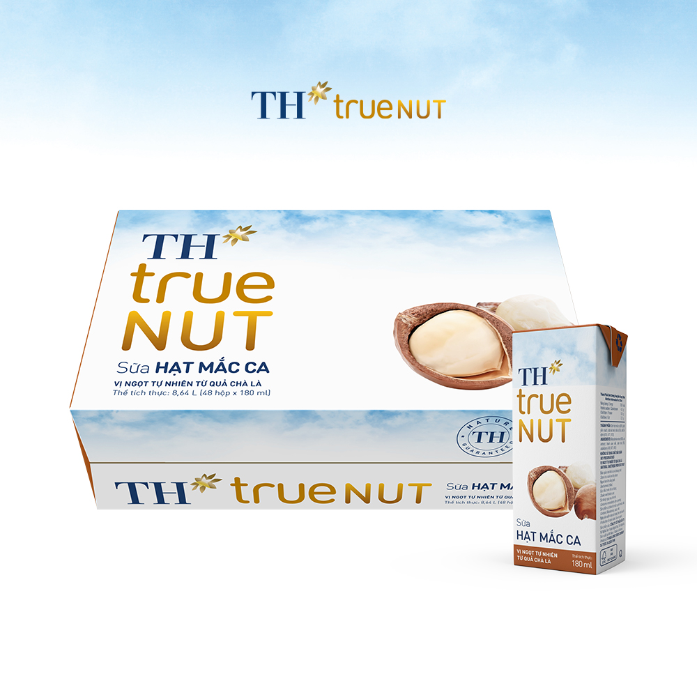Thùng 48 hộp sữa hạt mắc ca TH true NUT 180 ml (180 ml x 48)