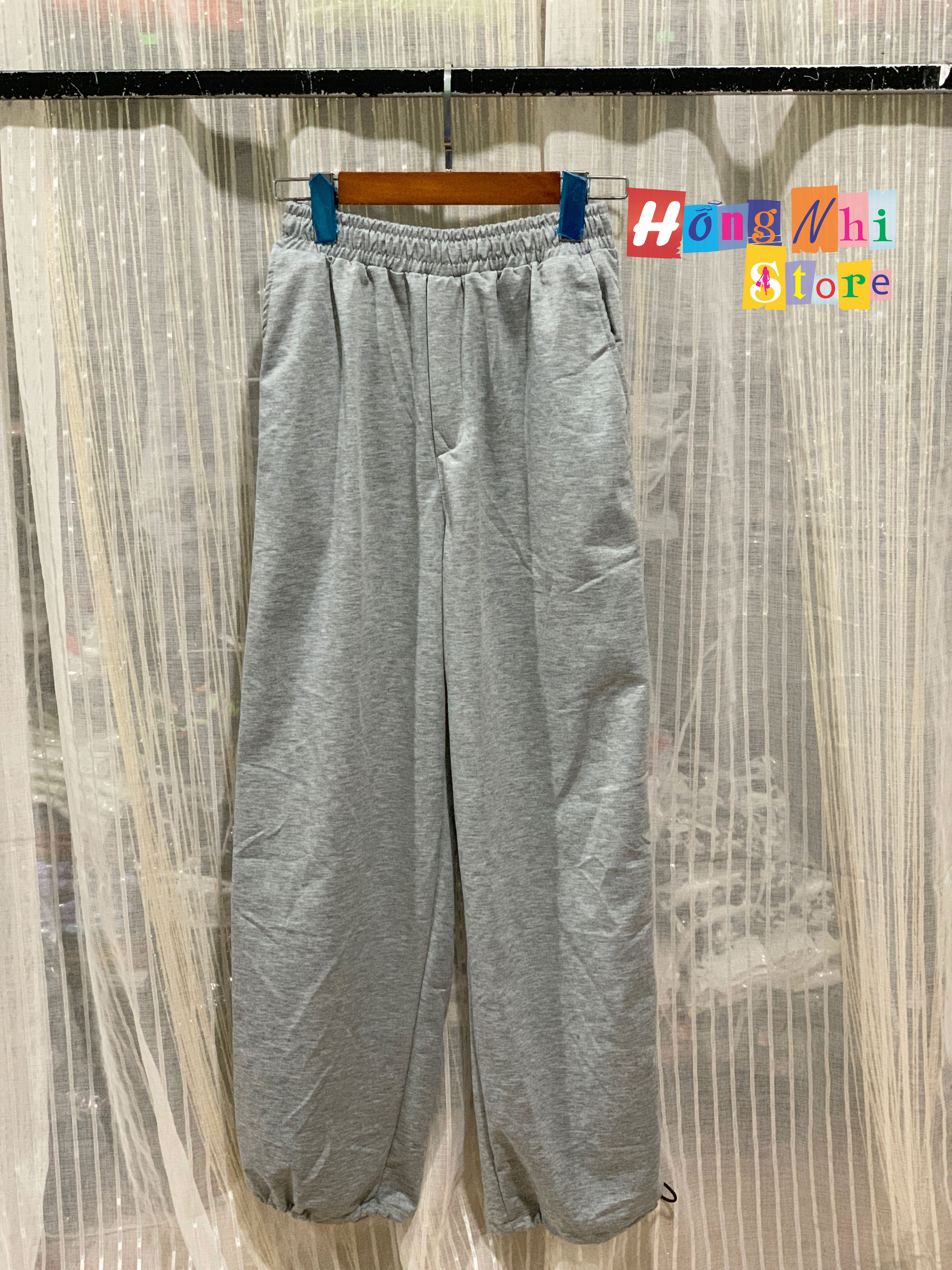 Quần Jogger Thun Dài Dây Rút Lai Màu Xám Long Basic Pant - Jogger Dây Rút Unisex - MM