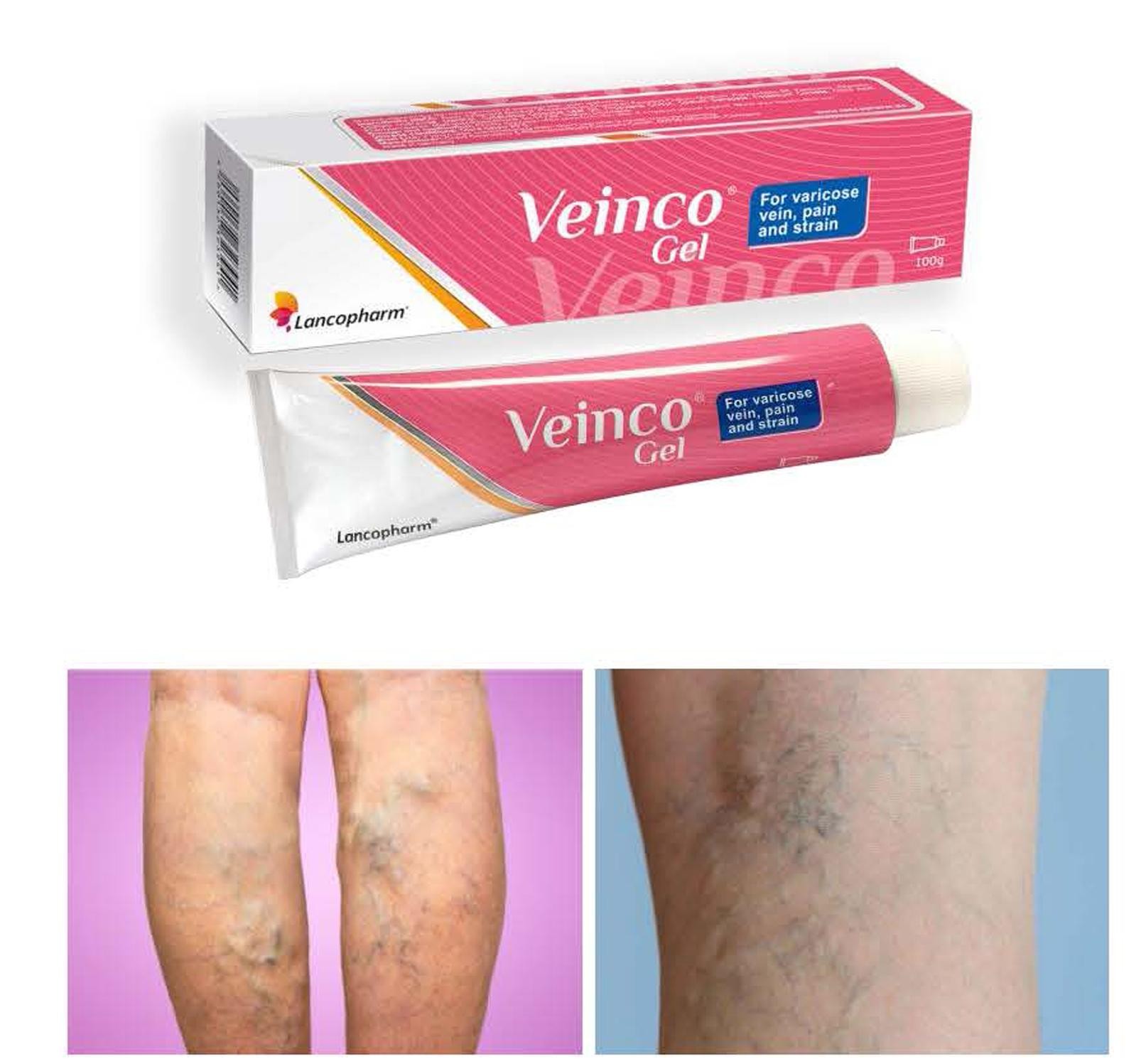 LANCOPHARM VEINCO GEL- Gel thoa cho những người bị suy giãn tĩnh mạch chân (tuýp 100g)