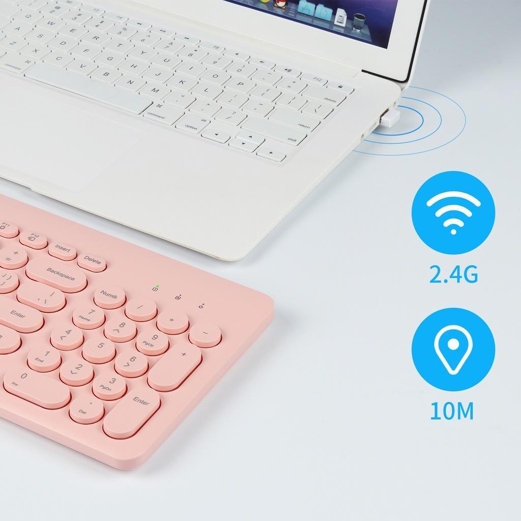 Bàn Phím Không Dây 2.4GHz Nhỏ Gọn Dễ Thương
