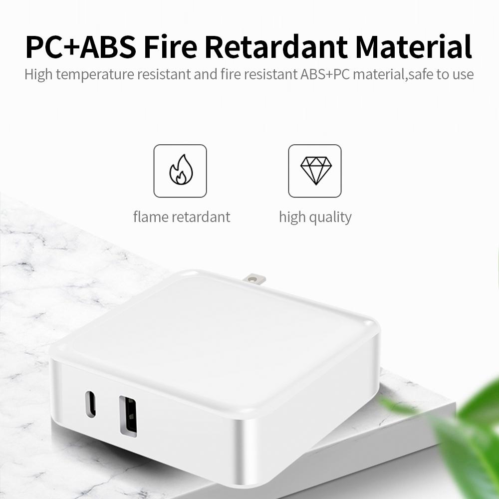 Bộ chuyển đổi di động WLX-i8 2 cổng USB + Bộ sạc Type-C 65W PD + QC3.0 Sạc nhanh cho máy tính bảng / điện thoại