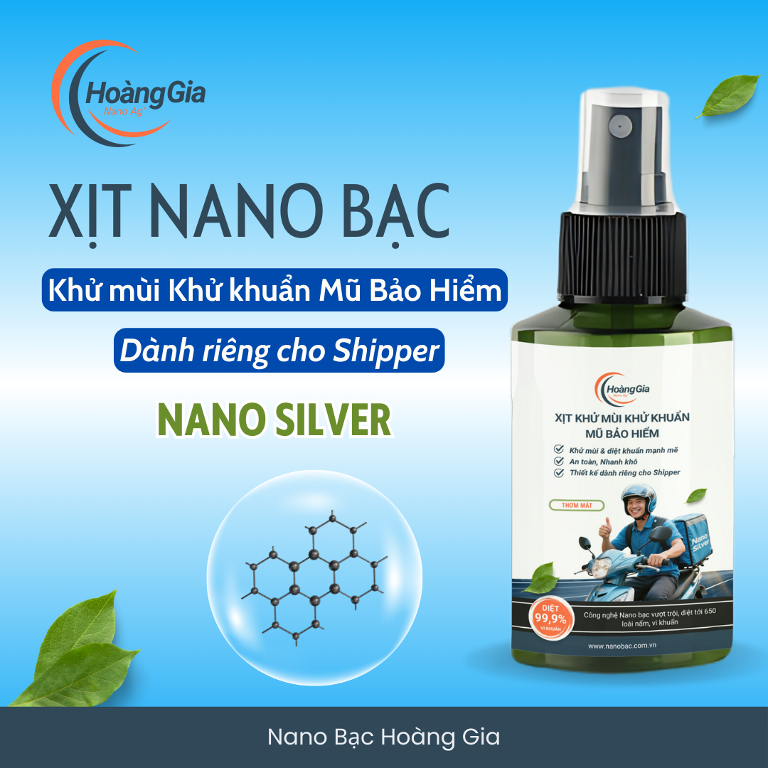 Xịt Khử Mùi Mũ Bảo Hiểm Nano Bạc Hoàng Gia - Dành cho Shipper - Bảo Vệ Da Đầu &amp; Tóc - 100ml