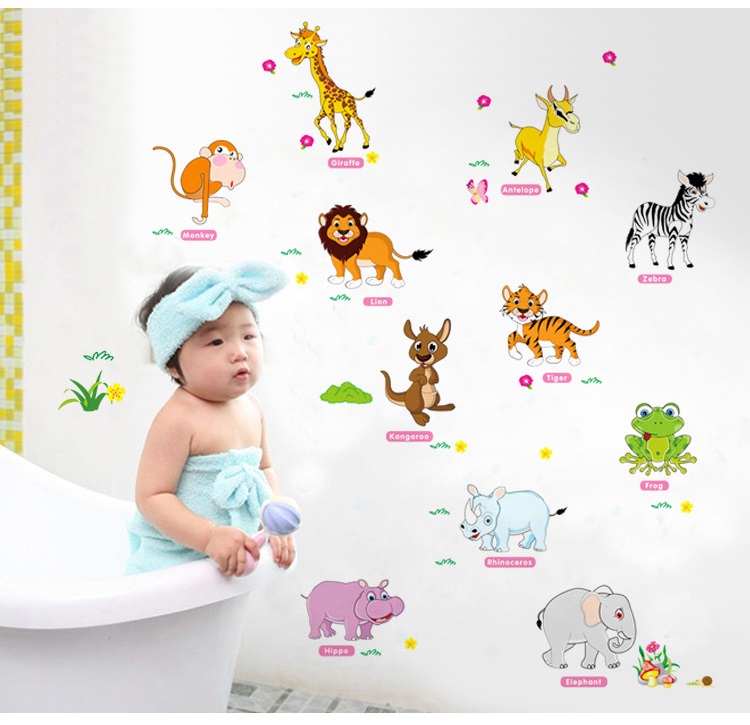 Decal dán tường Vườn thú tiếng anh 2 AmyShop DB074