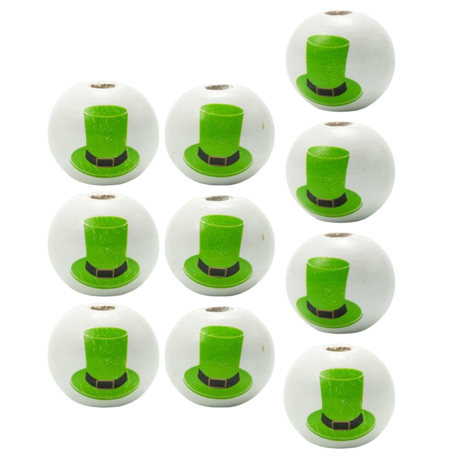 10Pcs ’S Day Wooden Beads smooth Polished for Handicrafts