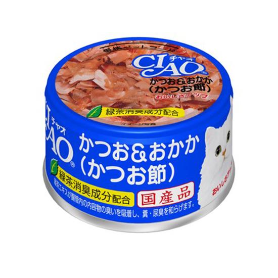 Thức ăn bổ sung cho mèo CIAO hộp cá ngừ và Bonito khô cơm 85g