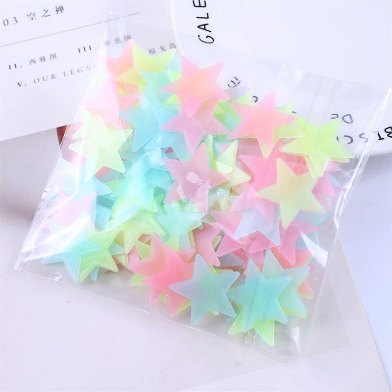 Ngôi sao dạ quang set 100c đủ màu