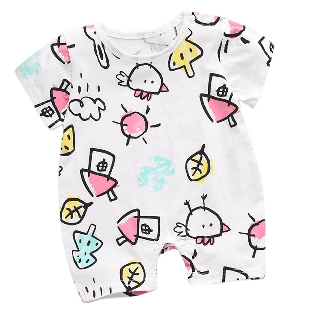 Summer Baby Boys Girls Short Sleeve Romper Cute Cotton Jumpsuit