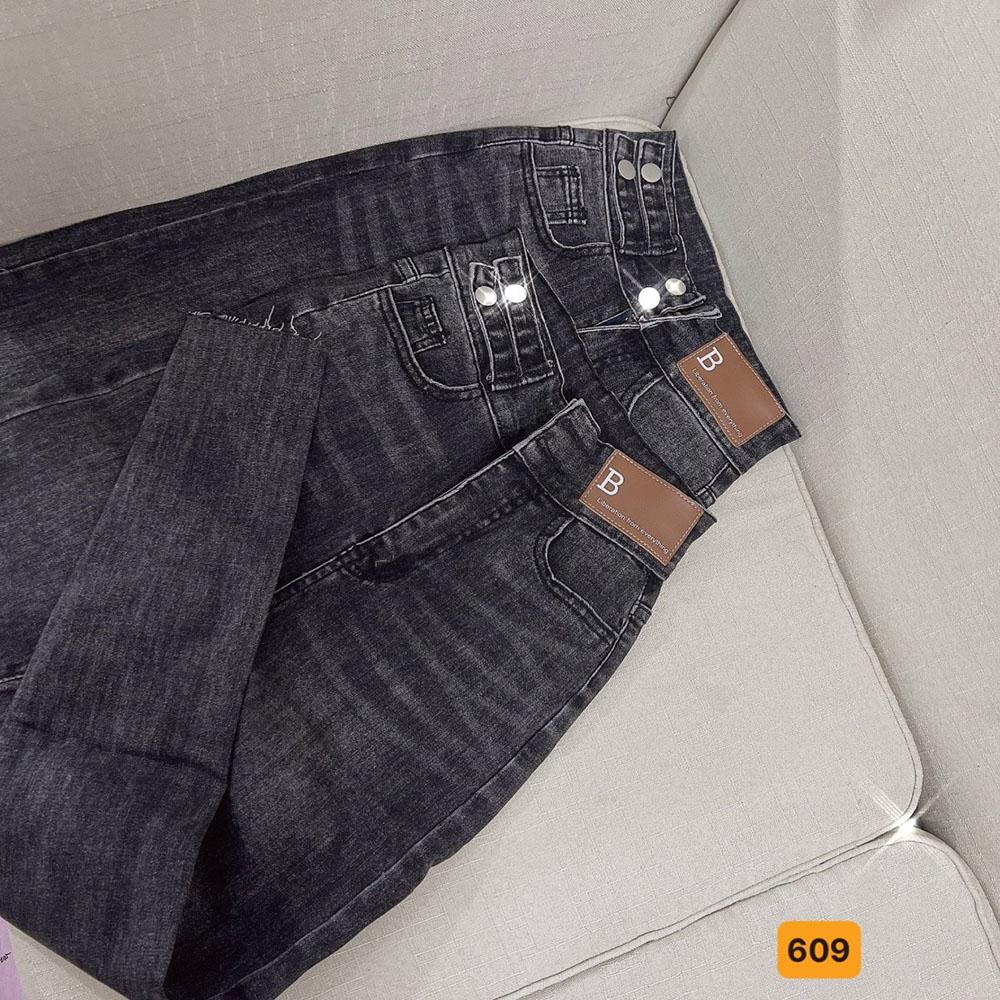 Quần jean nữ lưng cao dáng ôm chất jean cotton cao cấp co giãn mặc tôn dáng trẻ trung MS602