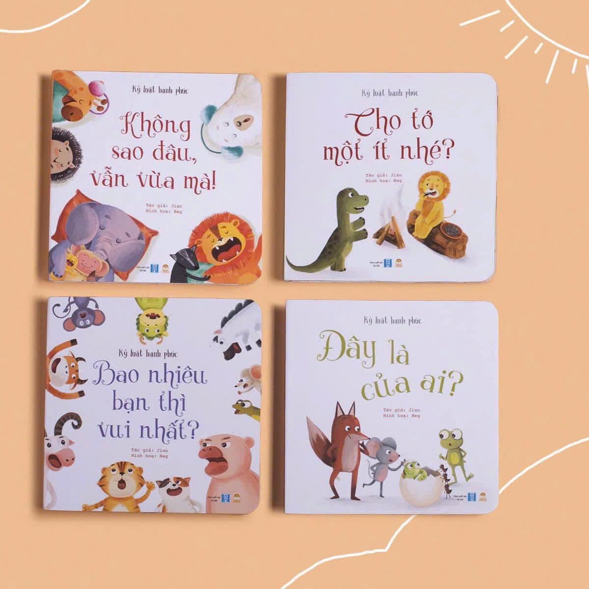 BỘ SÁCH KỶ LUẬT HẠNH PHÚC - SERIES SÁCH ĐỒNG HÀNH VỚI BA MẸ VIỆT NUÔI DƯỠNG THÁI ĐỘ SỐNG LẠC QUAN VÀ TÍCH CỰC CHO BÉ, Sách bồi cứng