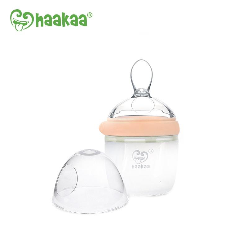 Bình thìa ăn dặm Gen.3 160ml Haakaa. Chất liệu silicone cao cấp, an toàn. Không chứa BPA, PVC và phthalate. Dễ dàng chuyển đổi thành Cốc hứng sữa, Bình sữa, Bình trữ sữa