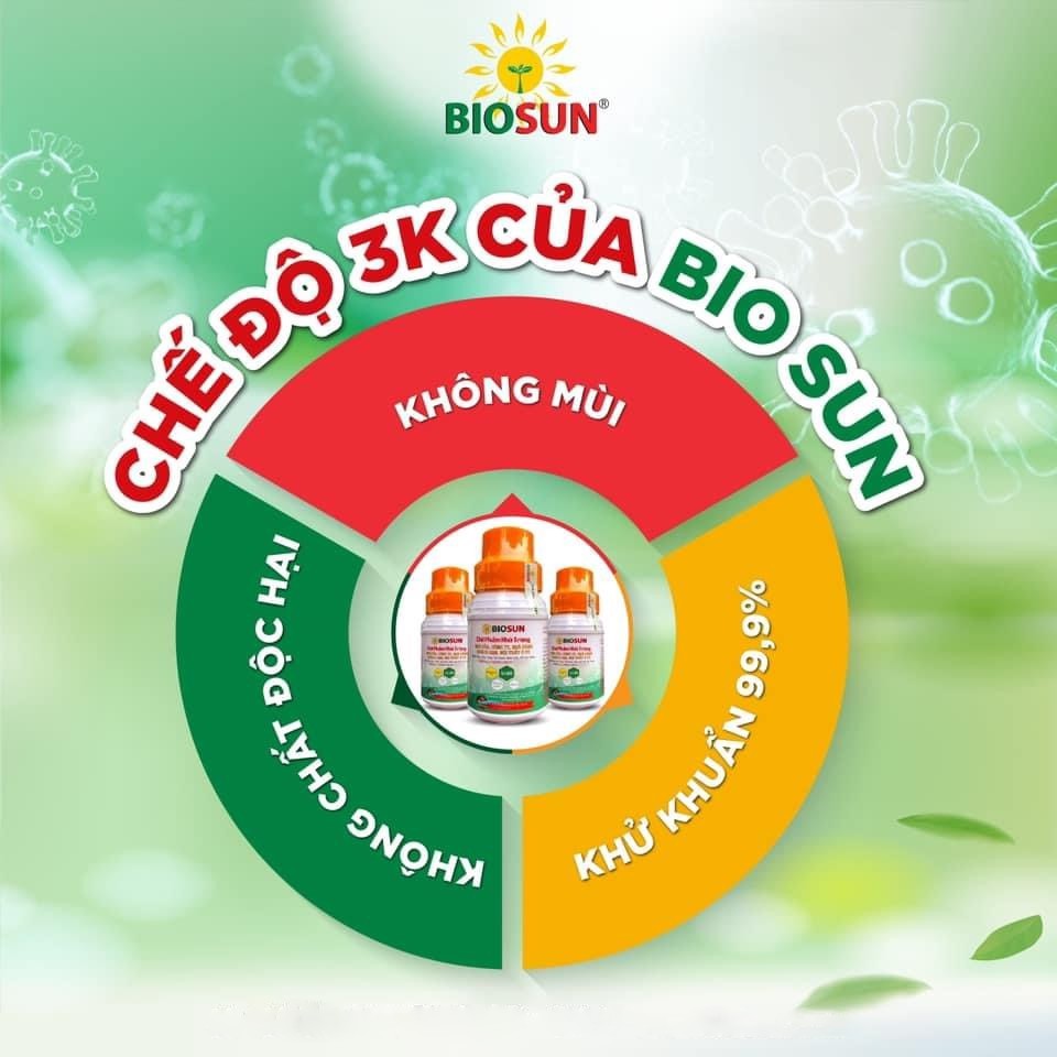 CHẾ PHẨM KHỬ TRÙNG SINH HỌC BIOSUN Nano Bạc diệt 99,99% vi khuẩn - KHỬ TRÙNG SỐ 1 AN TOÀN VIỆT NAM - Hàng chính hãng