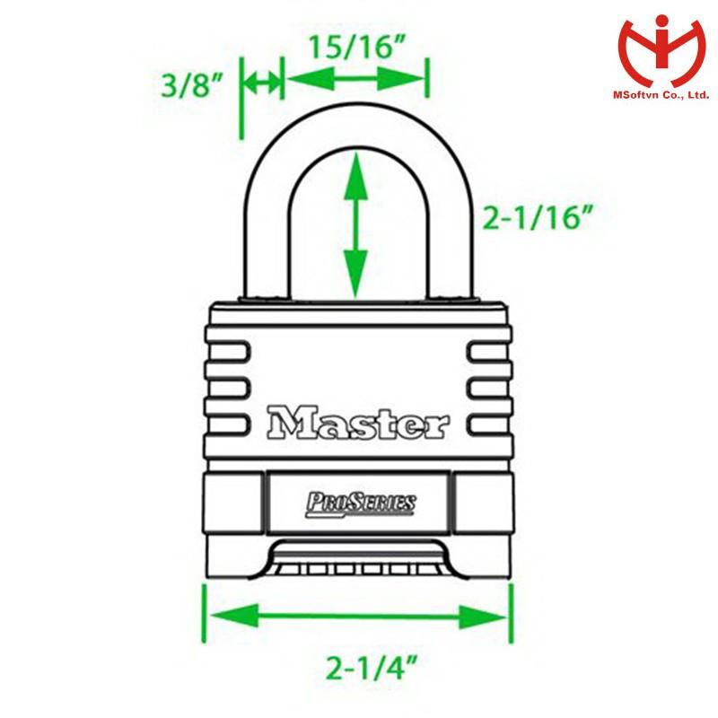 Ổ khóa số Master Lock 1175 EURD Thân Đồng Rộng 57mm dòng ProSeries - MSOFT