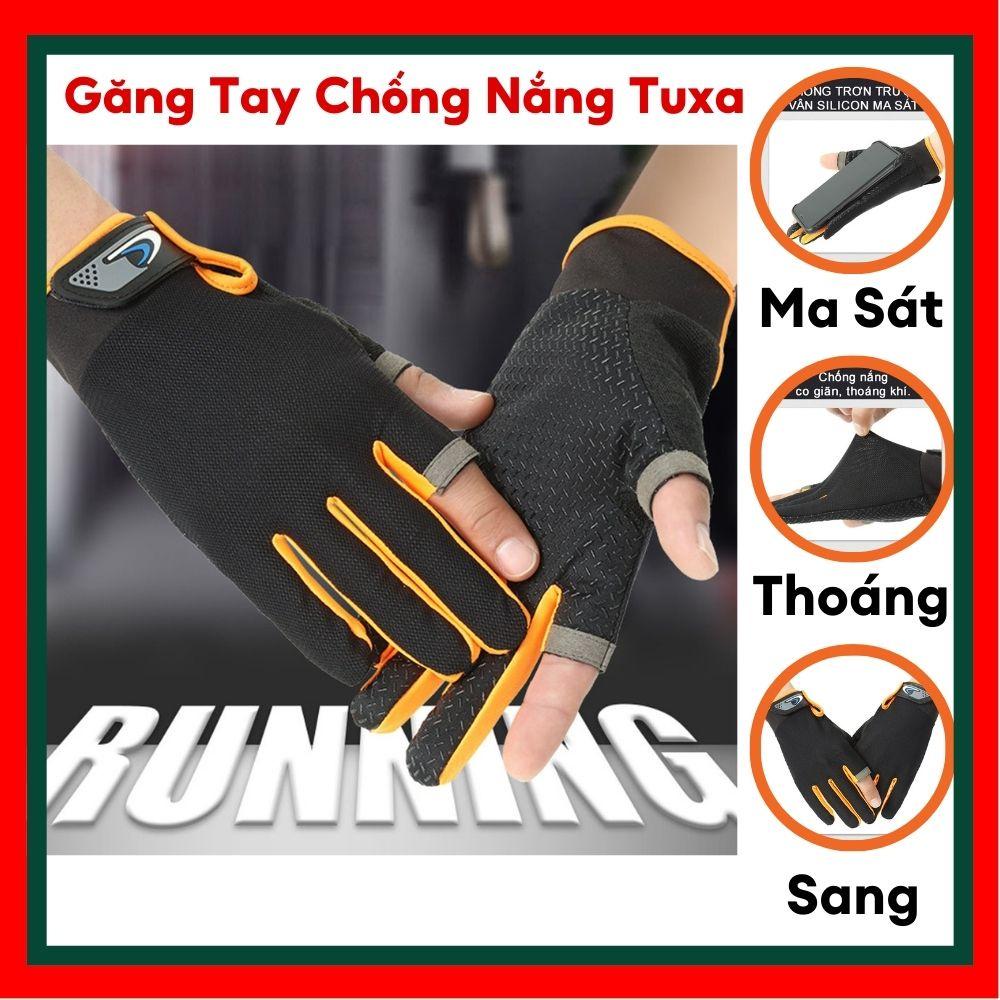 Găng tay xe máy cụt ngón TUXA Cao Cấp Gù bảo vệ bàn tay nam nữ Bao Găng Tay chống nắng đi phượt tập Gym xe đạp câu cá