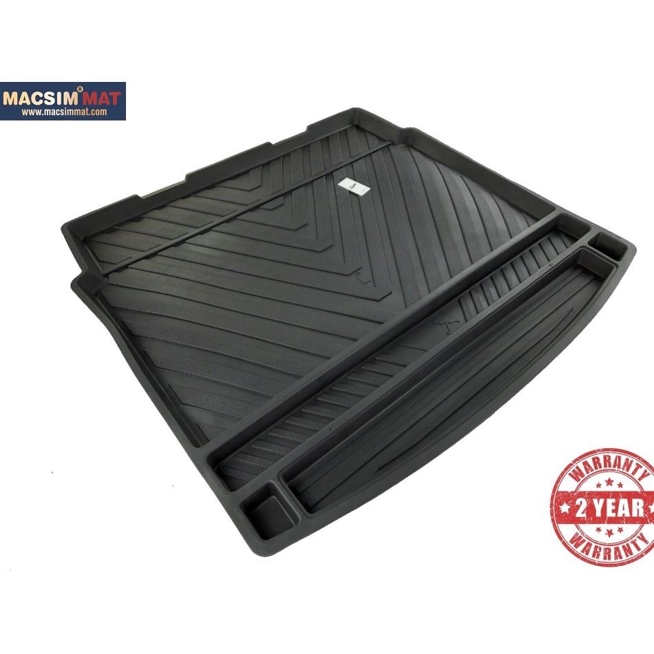 Thảm lót cốp xe VOLKSWAGEN TIGUAN L nhãn hiệu Macsim 3W chất liệu TPE cao cấp màu đen
