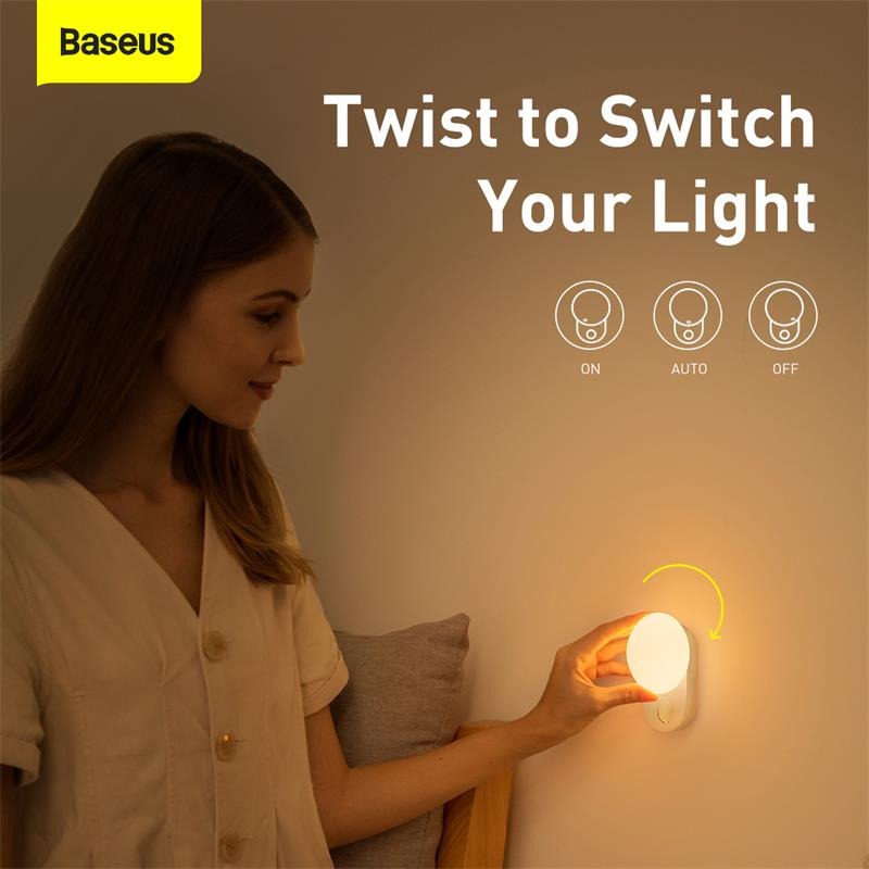 Đèn cảm ứng chuyển động thông minh Baseus Full Moon Human Body Induction Night Light (1200mAh, PIR Intelligent Motion ) - Hàng Chính Hãng