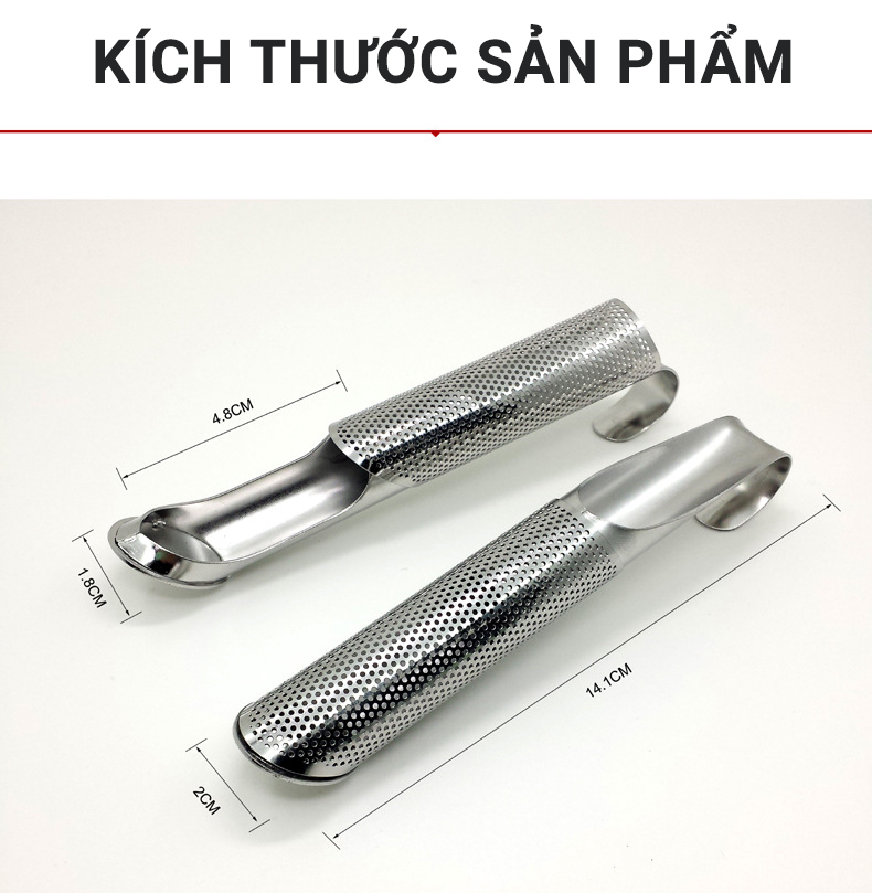 Dụng Cụ Lọc Trà KUNBE Chất Liệu Inox 304 Dạng Ống Lưới Nhỏ Gọn Tiện Lợi