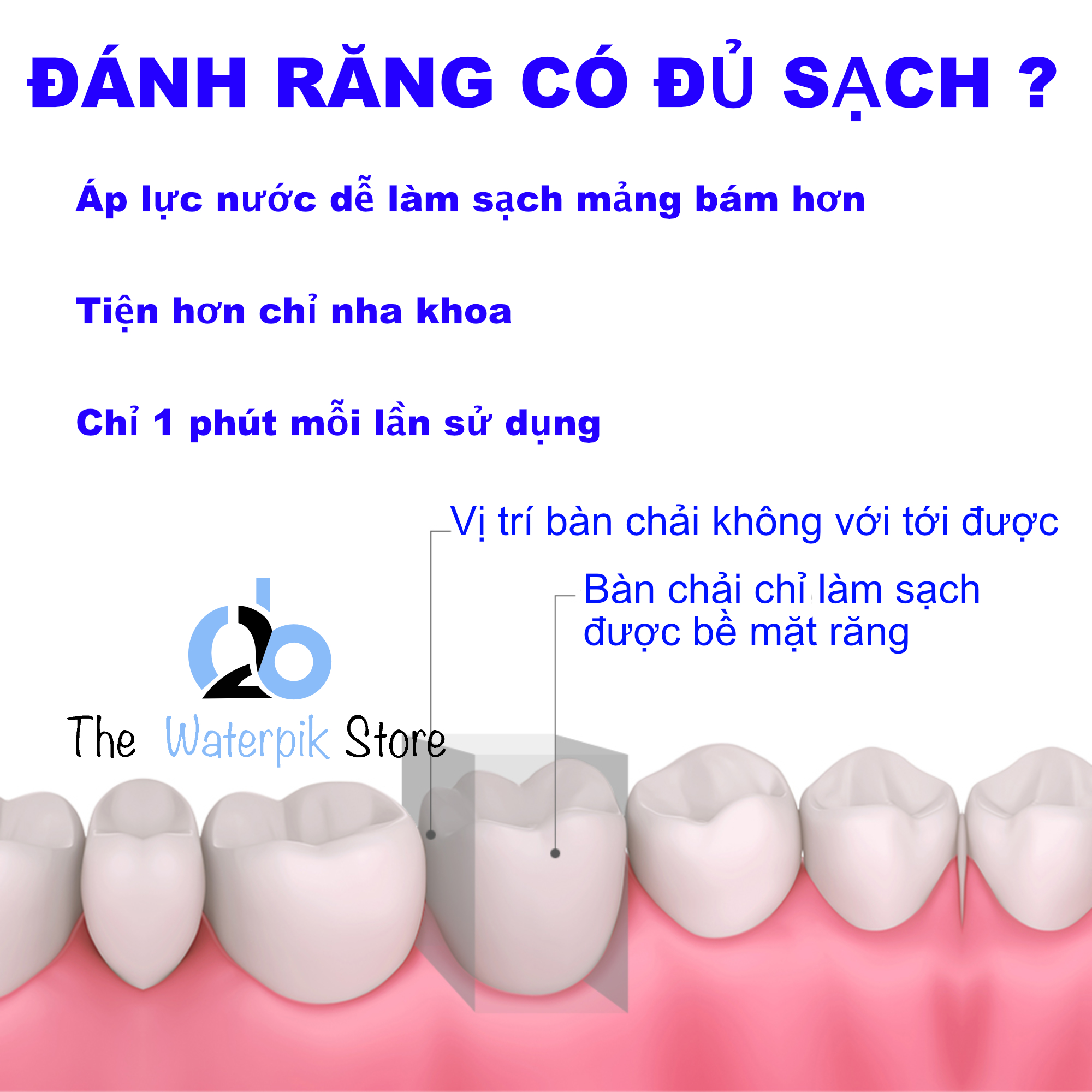 Tăm nước cầm tay H2ofloss HF-10, phiên bản tăm nước mini nhỏ gọn chỉ 14.5 cm dành cho người di chuyển nhiều