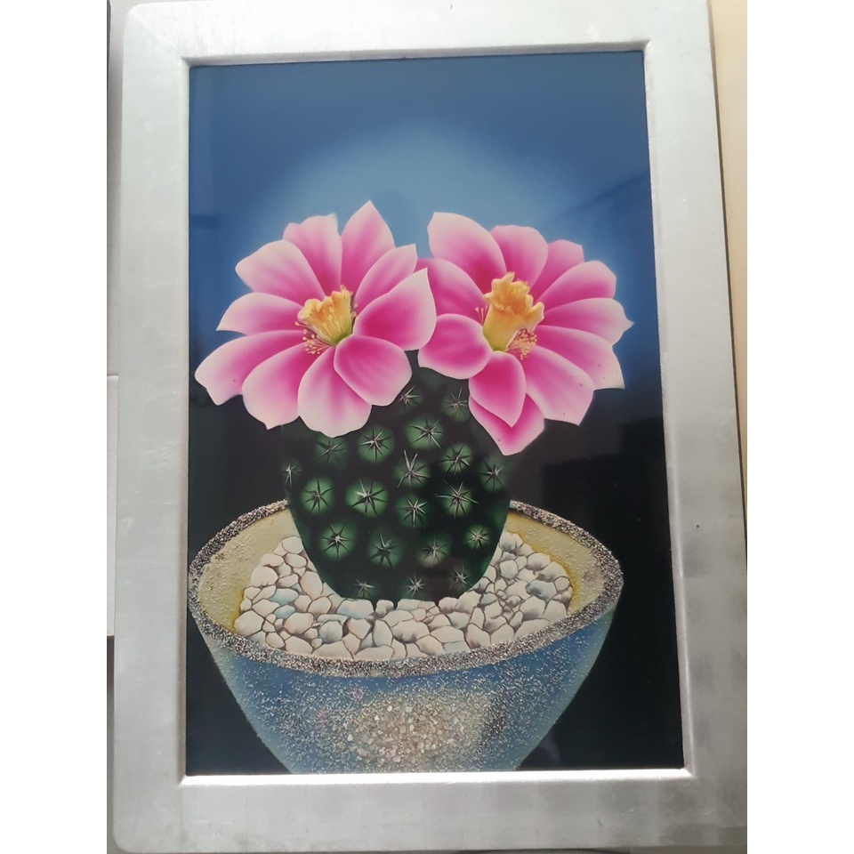 Tranh sơn mài họa tiết hoa sen, hoa hồng,... cao cấp size 40x60 cm