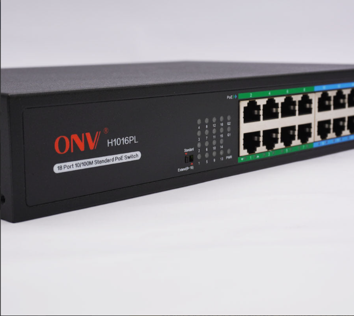 Switch Poe 16 Port ONV H1016PLS 16x10/100M PoE Port + 2 Uplink Port-HÀNG CHÍNH HÃNG