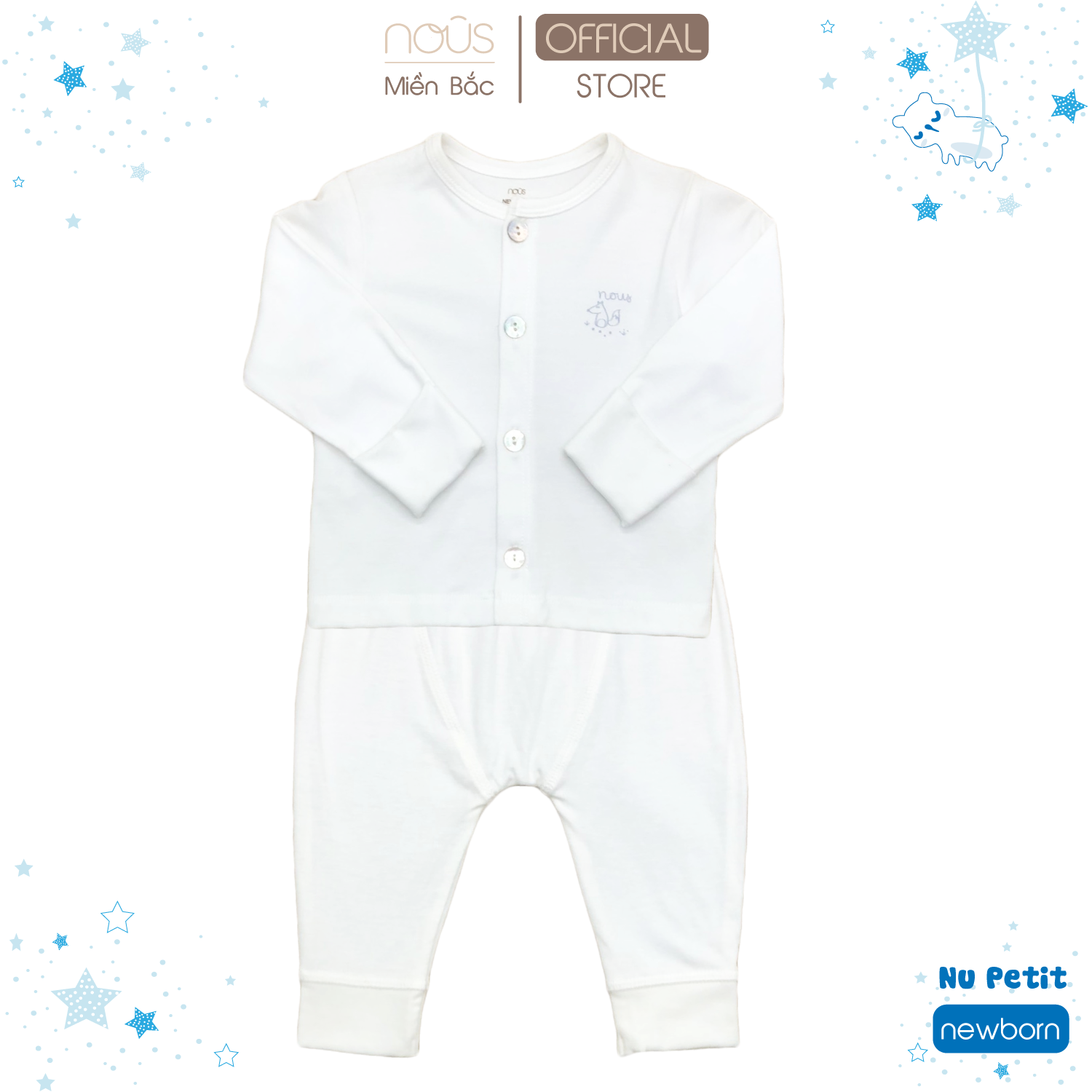 Bộ sơ sinh Nous - Bộ cài thẳng Newborn Nous Petit (3-5.5kg)