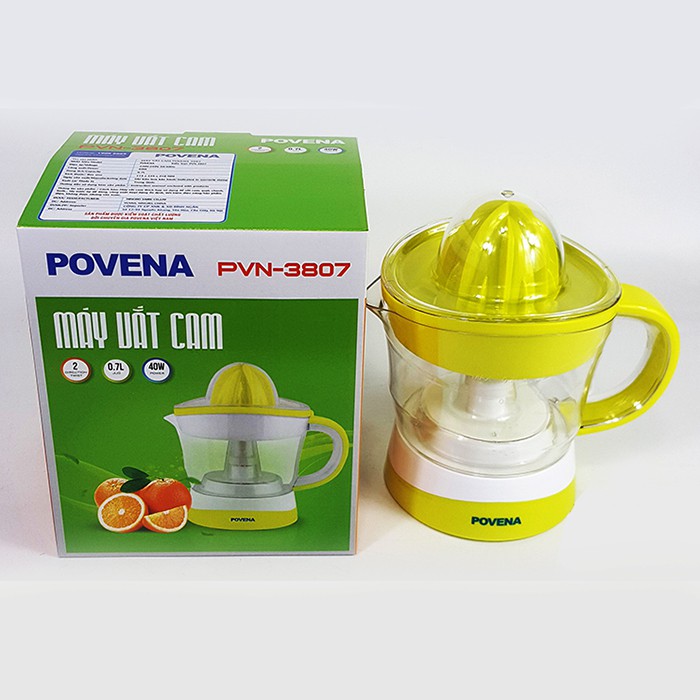 Máy vắt cam, vắt chanh Povena PVN-3807 có 2 đầu vắt lớn và nhỏ -hàng chính hãng