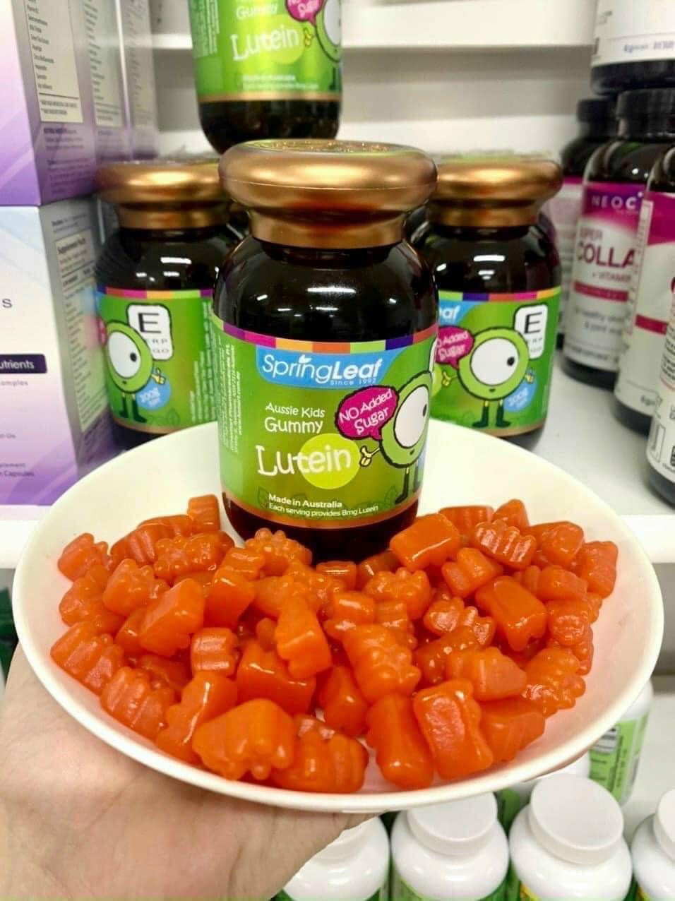 kẹo dẻo bổ mắt cho bé Spring Leaf Aussie Lutein Kids Gummy của ÚC 80 viên - tem xanh ( không xuất hóa đơn đỏ )