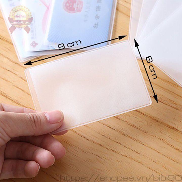 Vỏ bọc thẻ atm căn cước trong suốt nhựa dẻo chống nước đựng vé xe buýt học sinh viên bằng lái