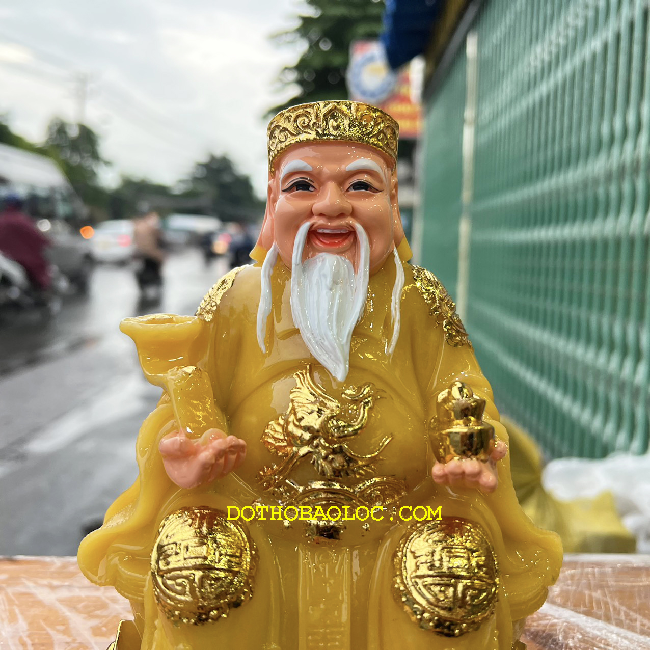 Tượng Thần tài Thổ Địa đá Việt Nam cao 19cm Bộ sản phẩm gồm 2 tượng
